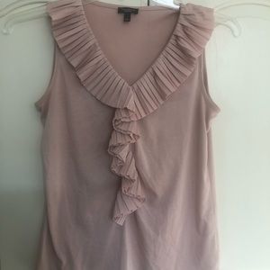Talbots Top Sleeveless With Pleated Ruffle Size S
